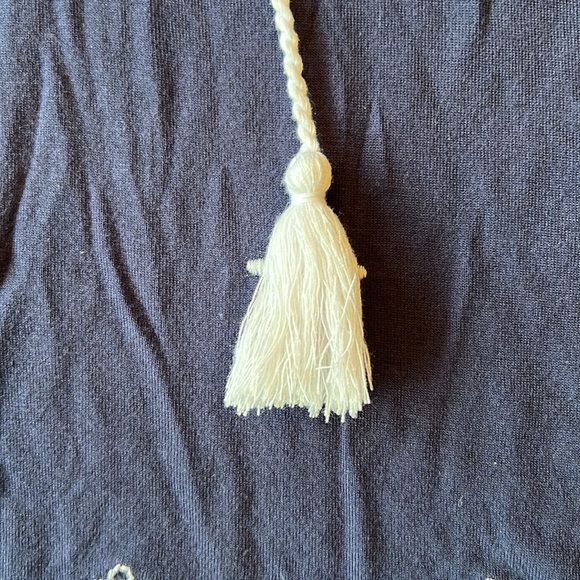 Women's Navy halter top with white embroidery size M - Picture 3 of 8